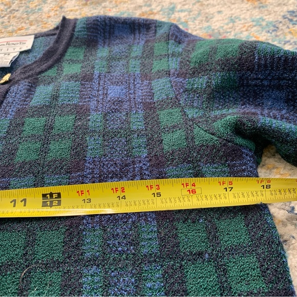 Vintage Talbots Wool Tartan Plaid Sweater Blazer Petite Small - Picture 6 of 9